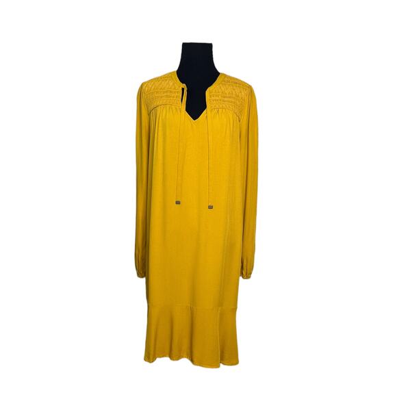 Maeve Yellow Mustard Long Sleeves Tunic Mini Dress size‎ 10 - Picture 1 of 13